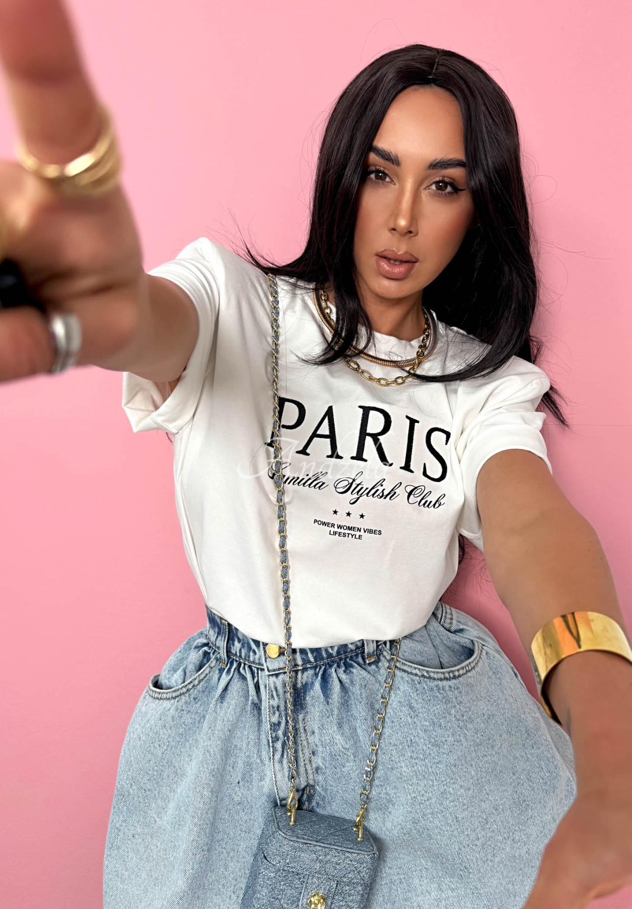 Tricou din viscoză cu imprimeu La Milla Paris