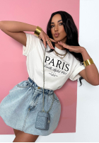 Tricou z nadrukiem La Milla Paris Alb