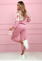 Compleu de trening w kwiaty Comfy Floressa roz pudră