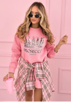 Hanorac z nadrukiem Queen Of Prosecco roz