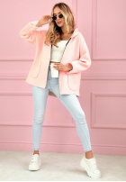 Palton  Hanorac z kapturem Madeline roz pudră