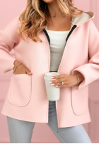 Palton  Hanorac z kapturem Madeline roz pudră