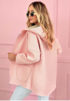 Palton  Hanorac z kapturem Madeline roz pudră