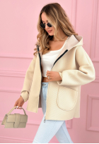 Palton  Hanorac z kapturem Madeline roz pudră