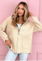 Palton  Hanorac z kapturem Madeline roz pudră