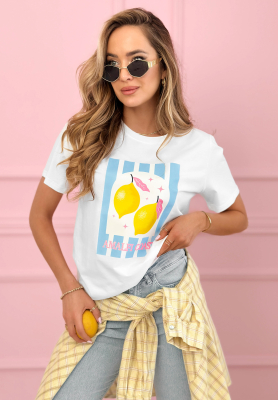 Tricou din bumbac cu imprimeu Amalfi Coast Lemons