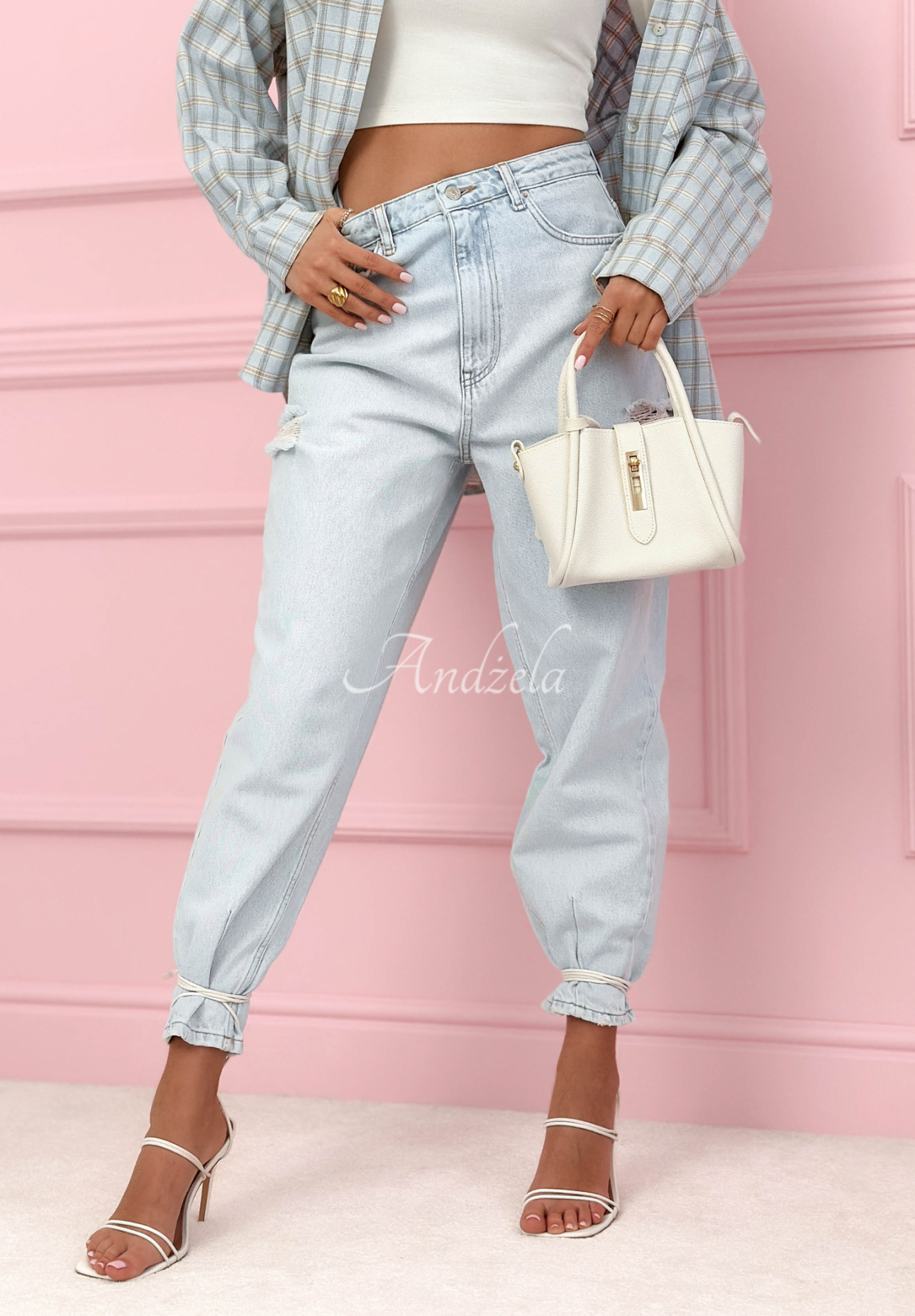 Blugi mom fit cu abraziuni Socorro