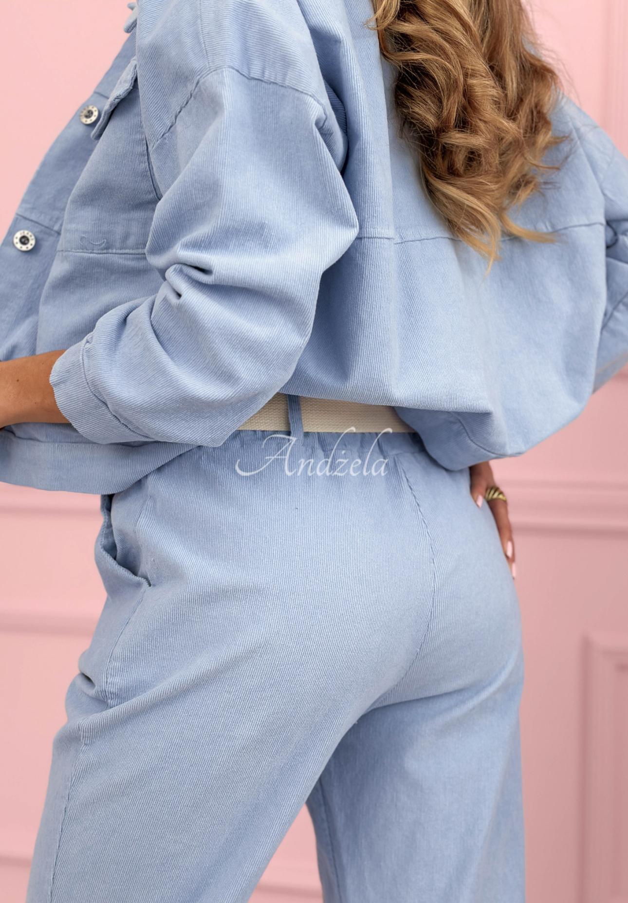 Pantaloni mom fit din catifea reiată din bumbac Fooling Yourself