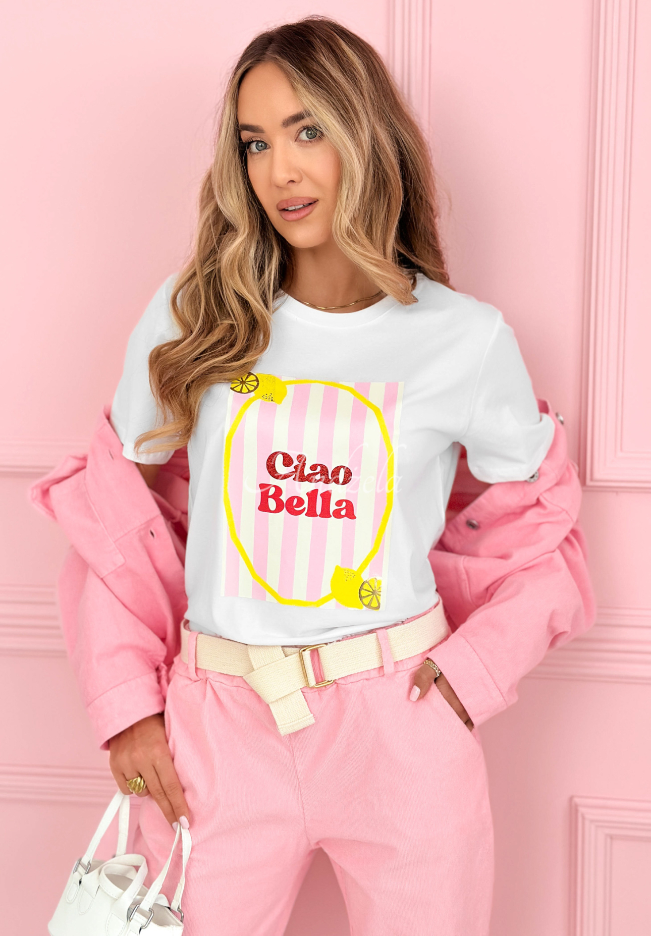 Tricou din bumbac cu imprimeu Ciao Bella