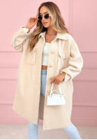 Palton  z kieszeniami Kaori bej