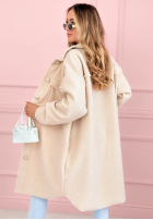 Palton  z kieszeniami Kaori bej