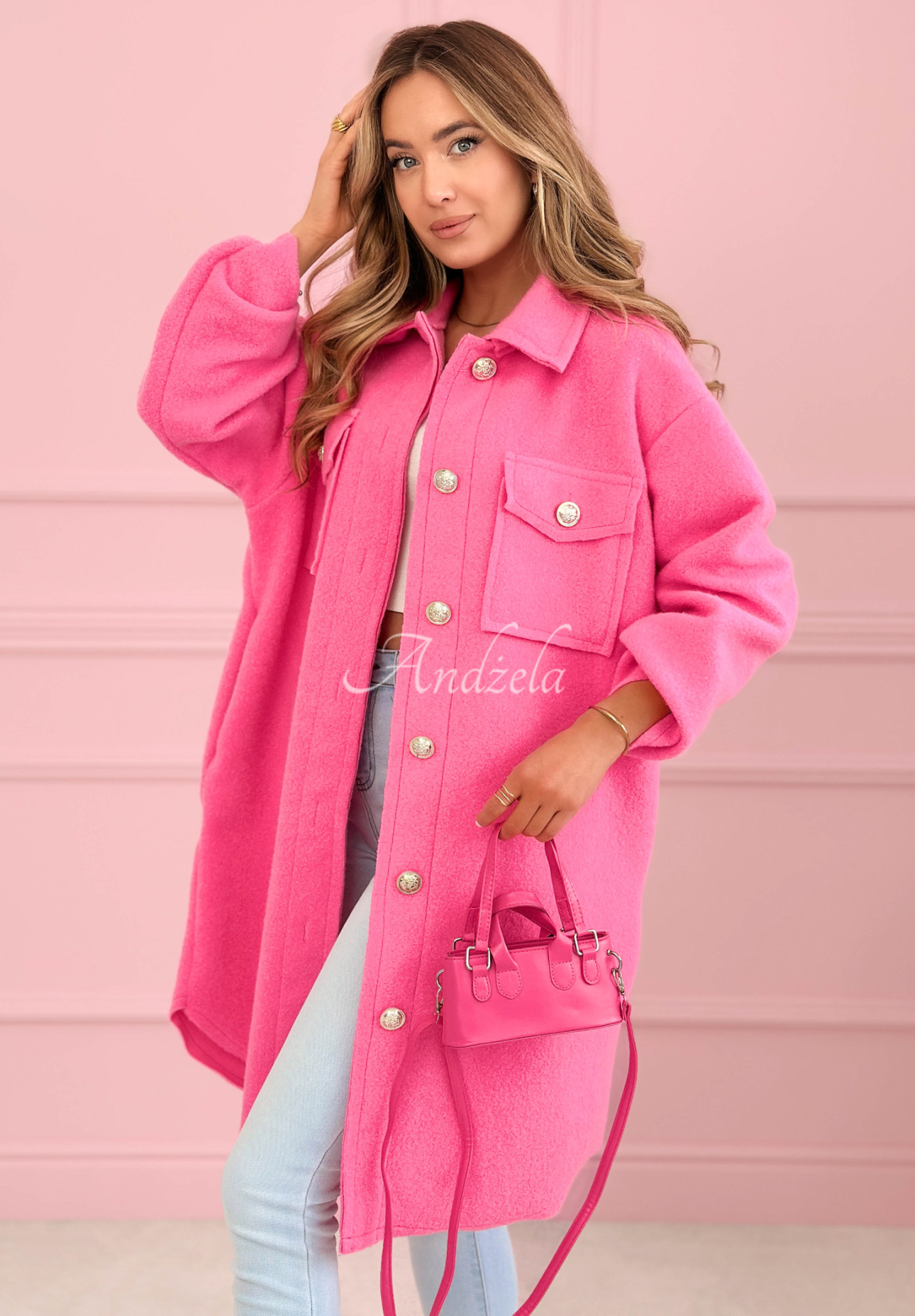 Pardesiu din viscoză cu buzunare Kaori