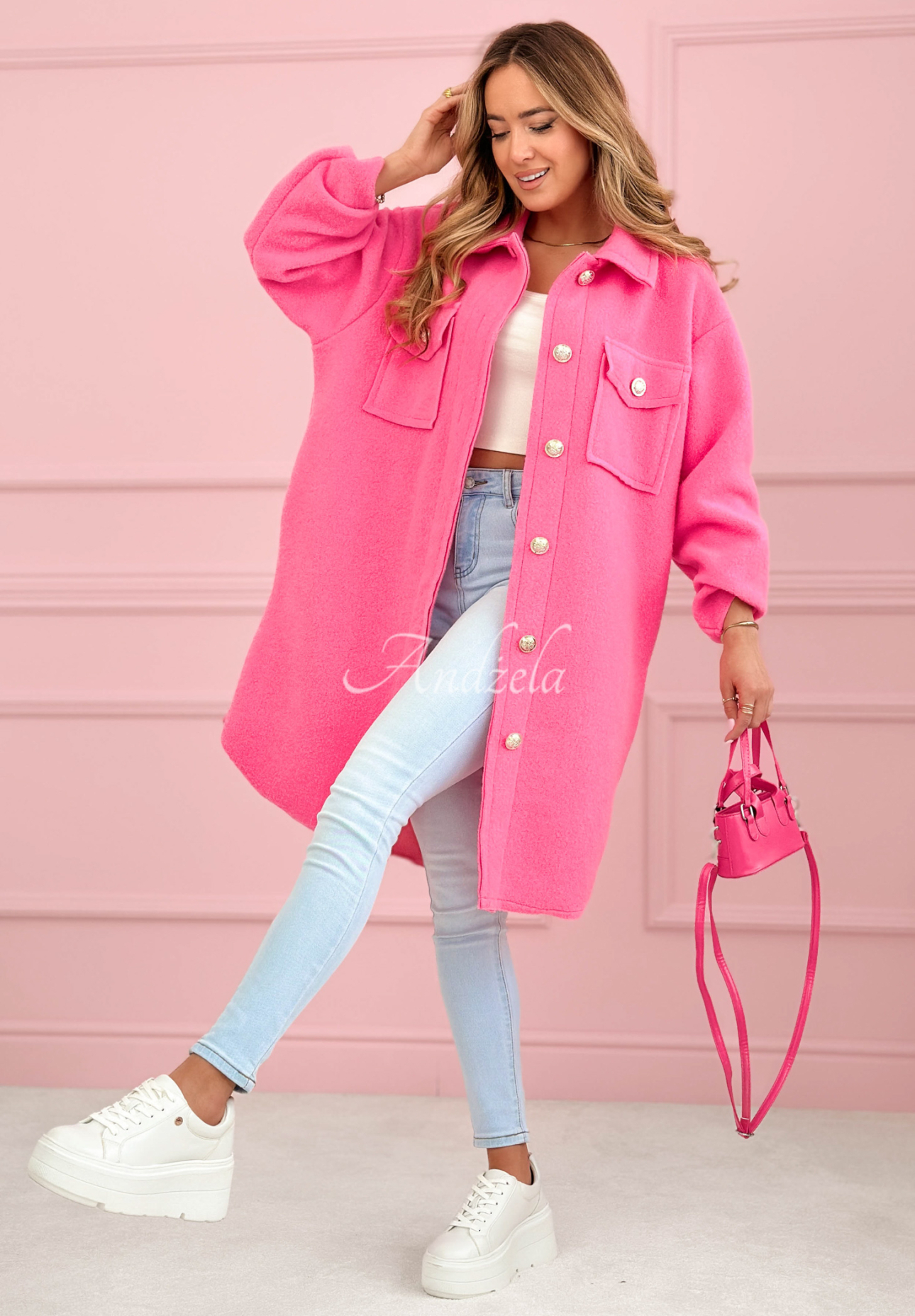 Pardesiu din viscoză cu buzunare Kaori