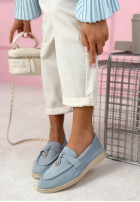 zamszowe mokasyny Margot albastru azuriu