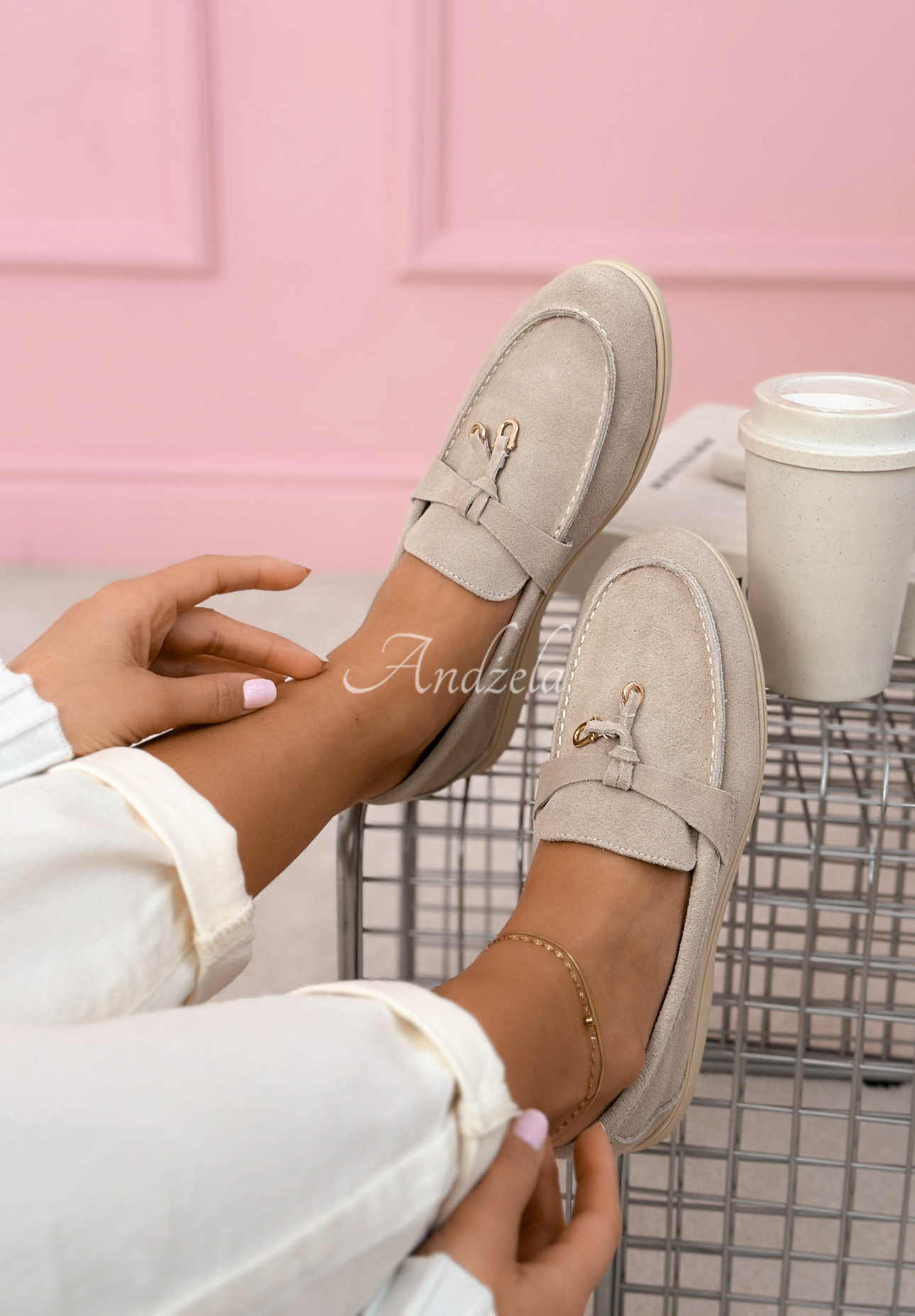 Mocasini din piele întoarsă Margot