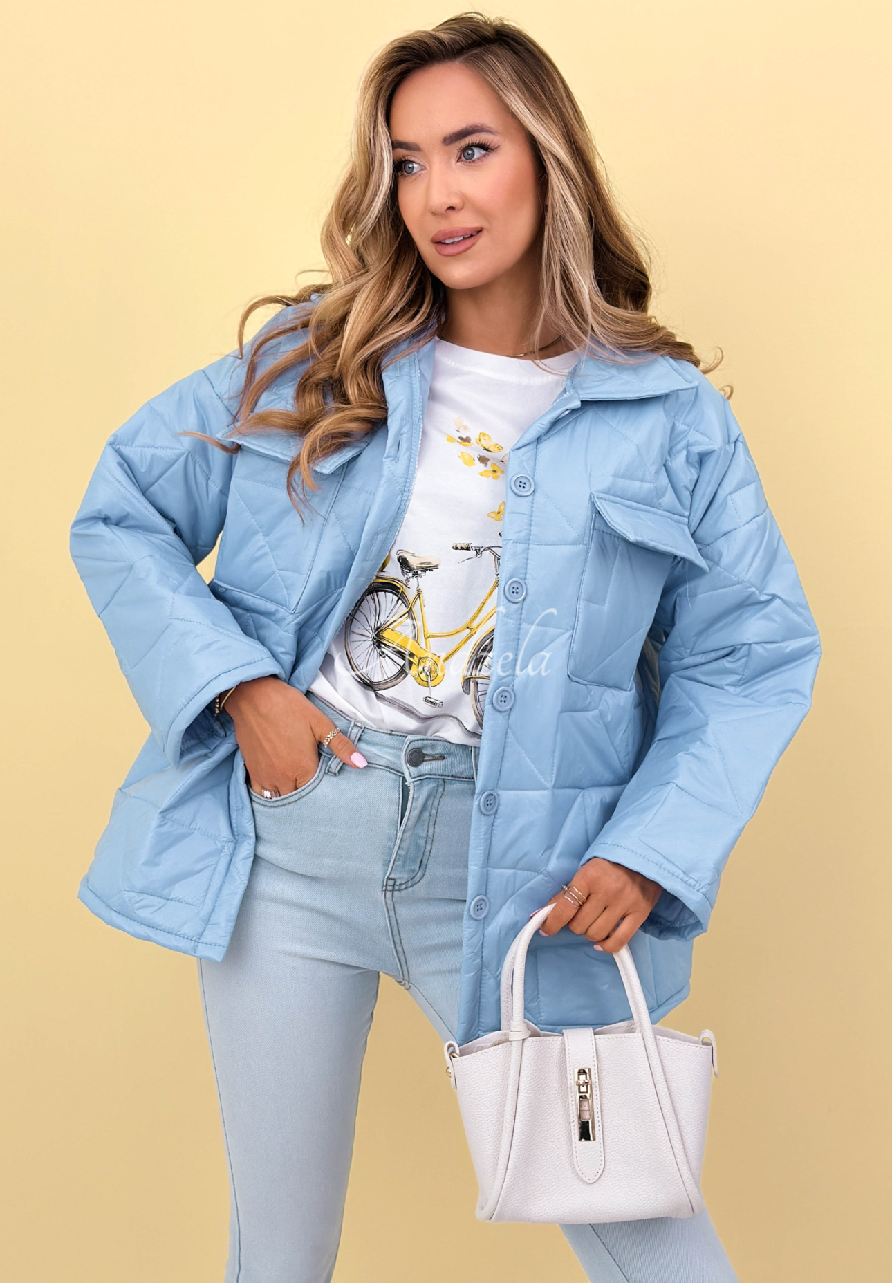 Geacă matlasată cu guler și buzunare Sunflower