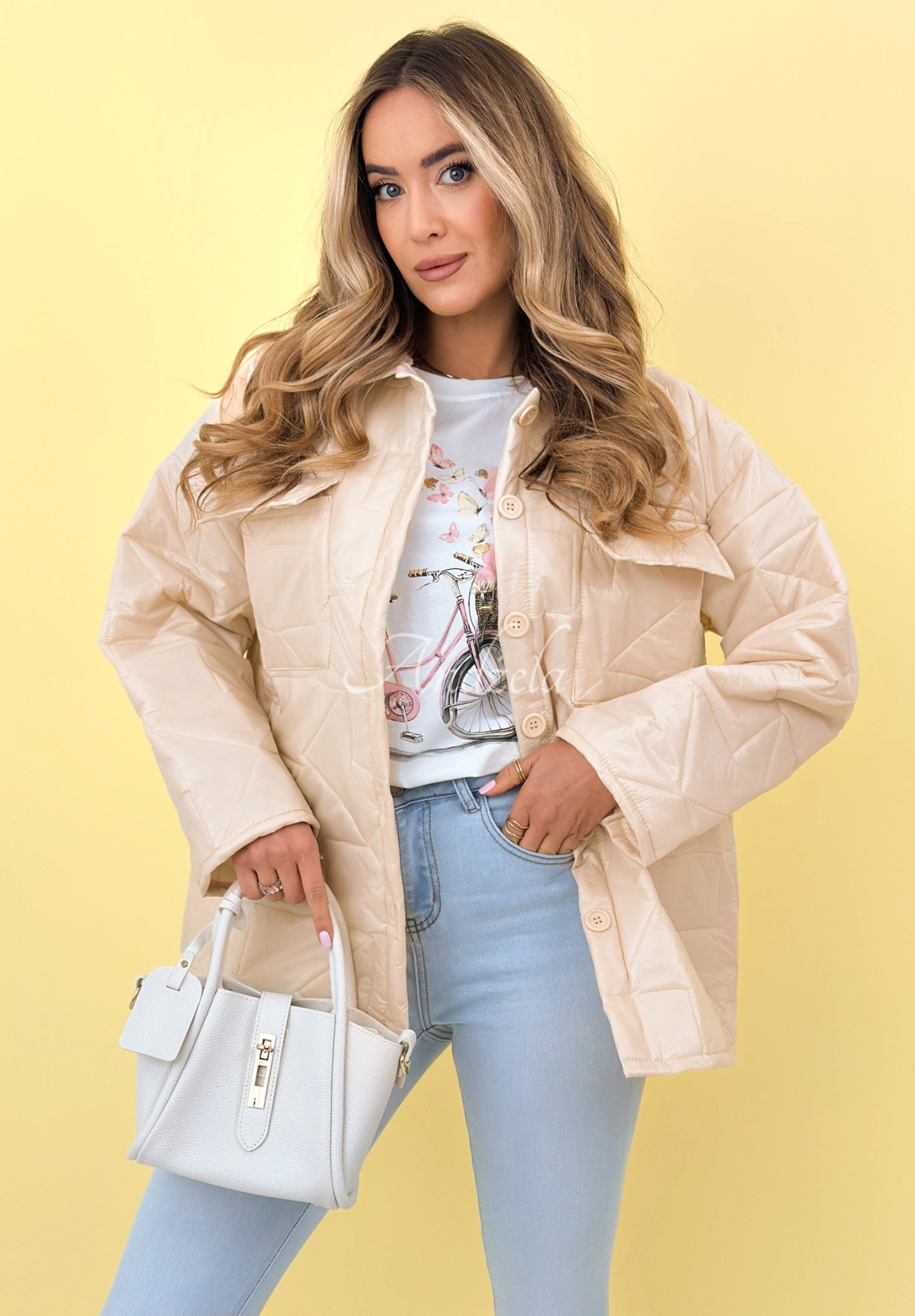 Geacă matlasată cu guler și buzunare Sunflower