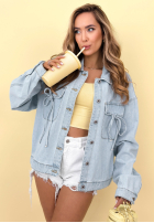 Scurtă din denim Geacă katana z kokardkami Northern Arizona albastru deschis