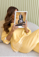 Compleu de trening z koronką Lace Trace galbene