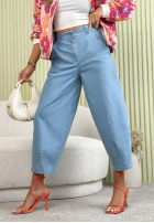 din denim Pantaloni balloon Makes A Difference albastru deschis