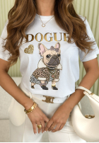 Tricou z nadrukiem Dogue Alb