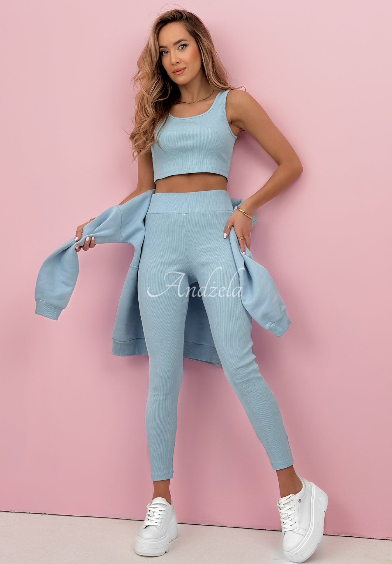 Set din bumbac hanorac, colanți, Top  3in1 Look At Me