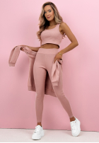 Compleu Hanorac, Colanți, Top  3in1 Look At Me roz pudră