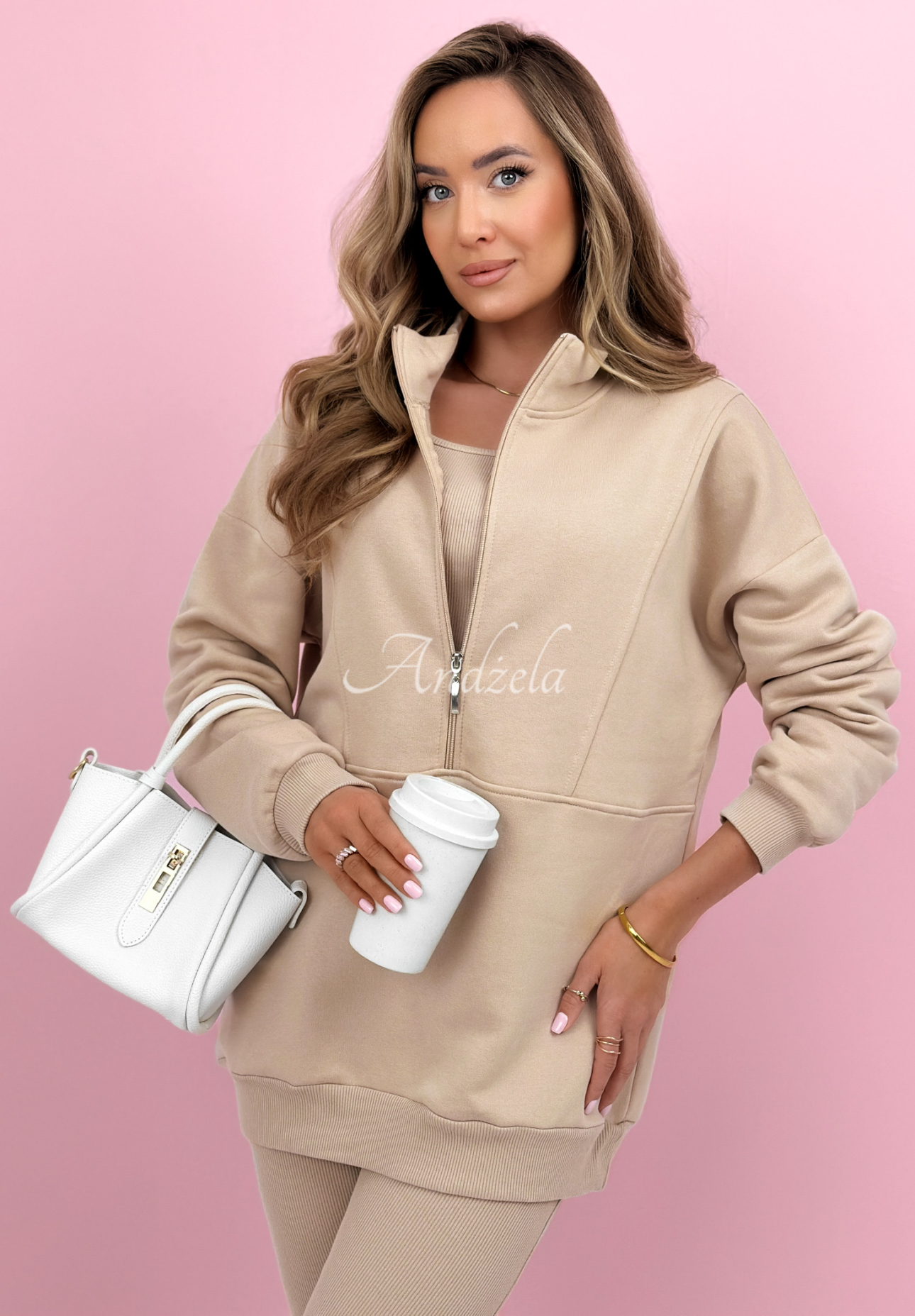 Set din bumbac hanorac, colanți, Top  3in1 Look At Me