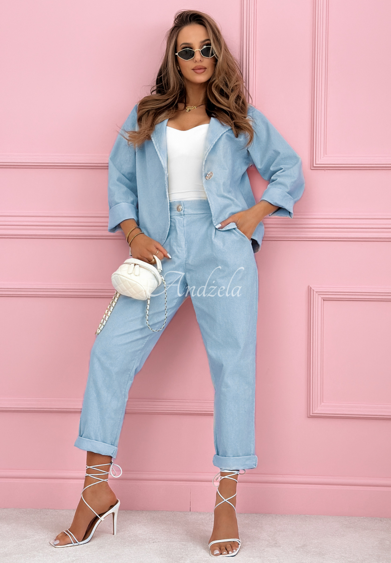 Pantaloni mom fit din catifea reiată din bumbac Goodbye Lovely