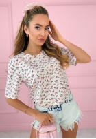 Tricou w różyczki La Rosa roz