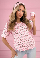 Tricou w różyczki La Rosa roz