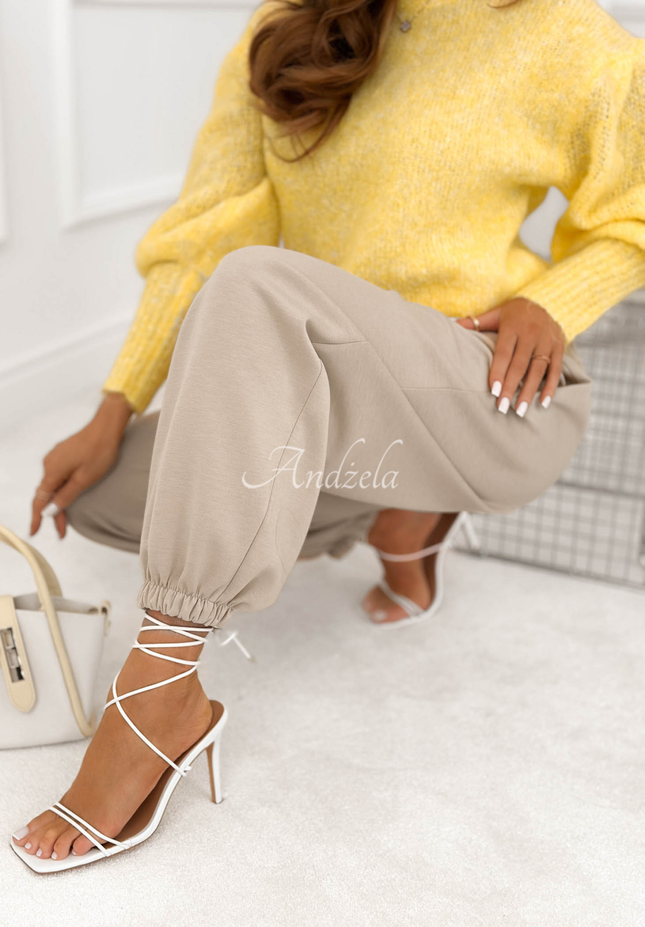 Pantaloni din viscoză cu manșete What You Wanted