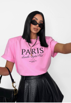 Tricou z nadrukiem La Milla Paris Alb