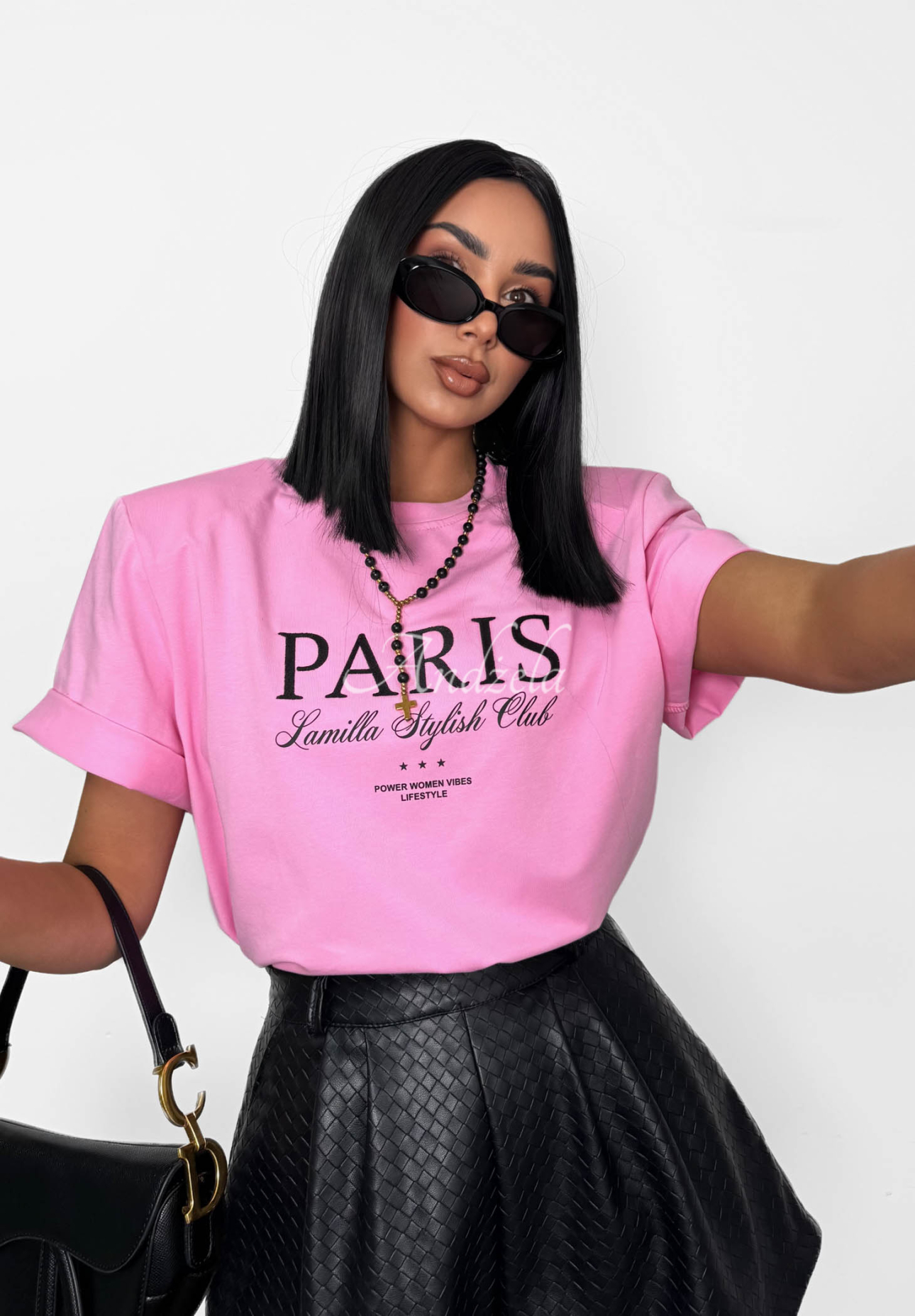 Tricou din viscoză cu imprimeu La Milla Paris
