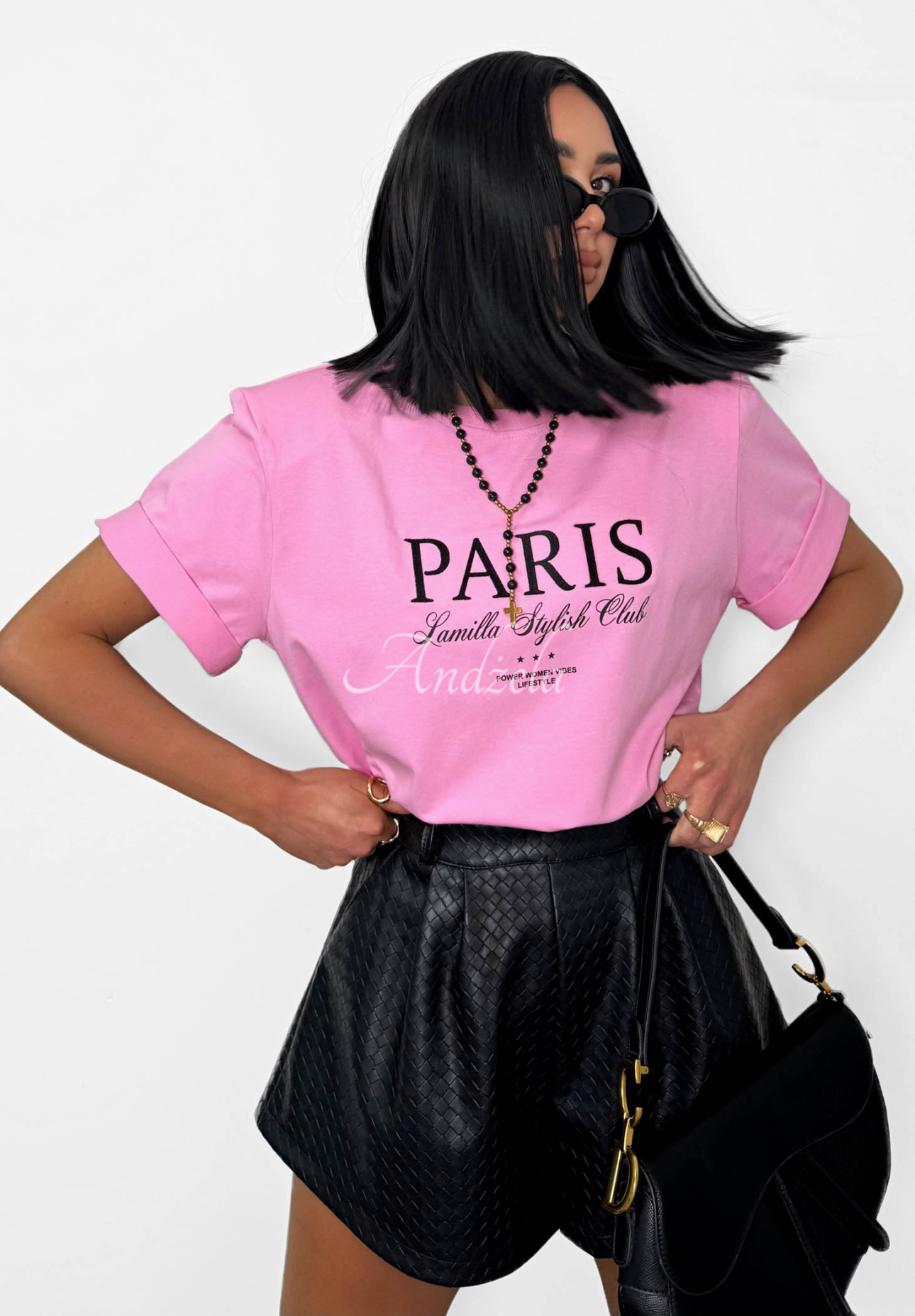Tricou din viscoză cu imprimeu La Milla Paris