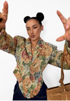 Żakardowa gorsetowa Sacou La Milla Amanda bej