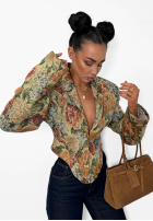 Żakardowa gorsetowa Sacou La Milla Amanda bej