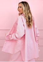 din denim Compleu Cămașă i Pantaloni balloon Emmeline albastru deschis