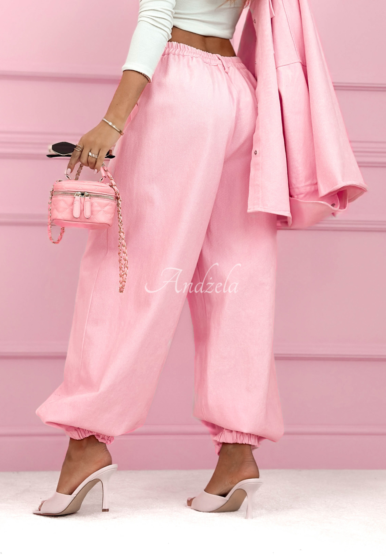 Set din denim cămașă și pantaloni balloon Emmeline