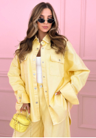 din denim Compleu Cămașă i Pantaloni balloon Emmeline albastru deschis