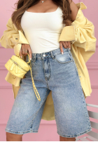 Krótkie din denim spodenki z kryształkami Ottavia albastru deschis