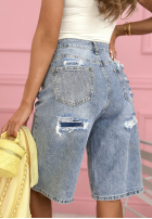 Krótkie din denim spodenki z kryształkami Ottavia albastru deschis