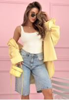 Krótkie din denim spodenki z kryształkami Ottavia albastru deschis