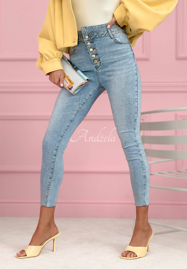 Blugi skinny din denim cu cristale Amy