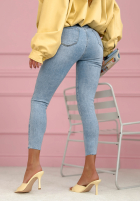 Pantaloni din denim skinny z kryształkami Amy albastre