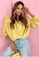 Scurtă skórzana Geacă z kołnierzem Valleria de culoarea fisticului