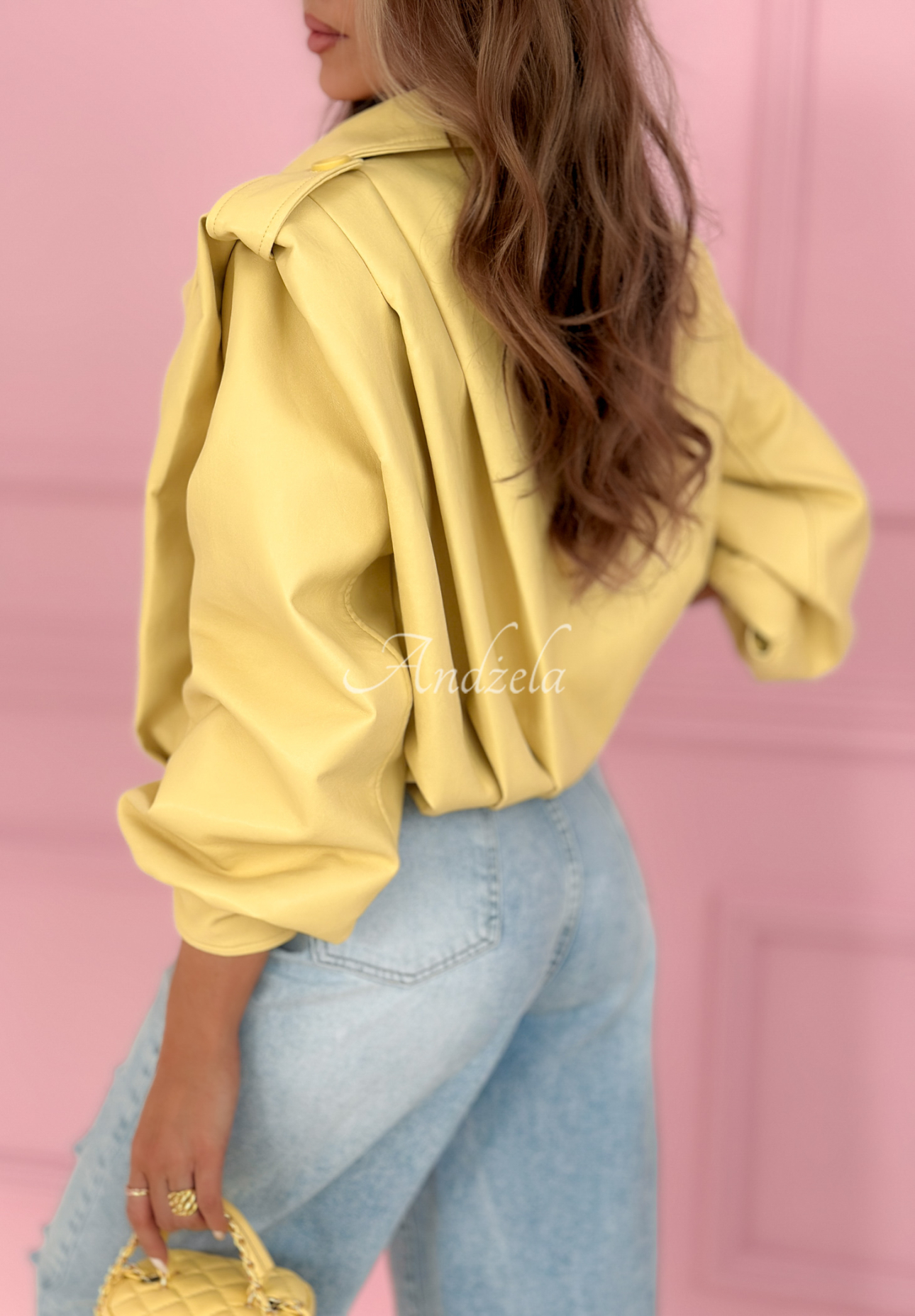 Geacă scurtă din imitație de piele cu guler Valleria