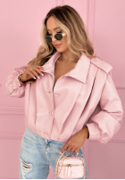 Scurtă skórzana Geacă z kołnierzem Valleria de culoarea fisticului