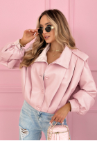 Scurtă skórzana Geacă z kołnierzem Valleria de culoarea fisticului