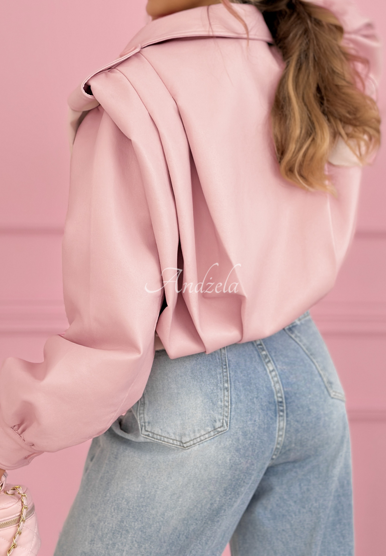 Geacă scurtă din imitație de piele cu guler Valleria